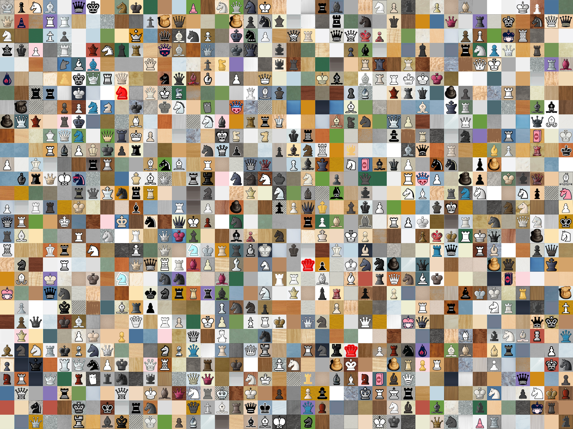 1200 randomly generated chessboard squares.